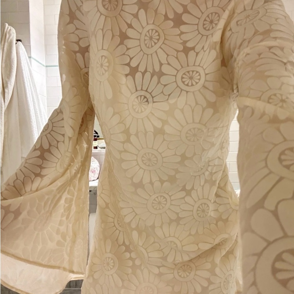 Show Me Your Mumu Sarah Mini Dress Cream Daisy Burnout